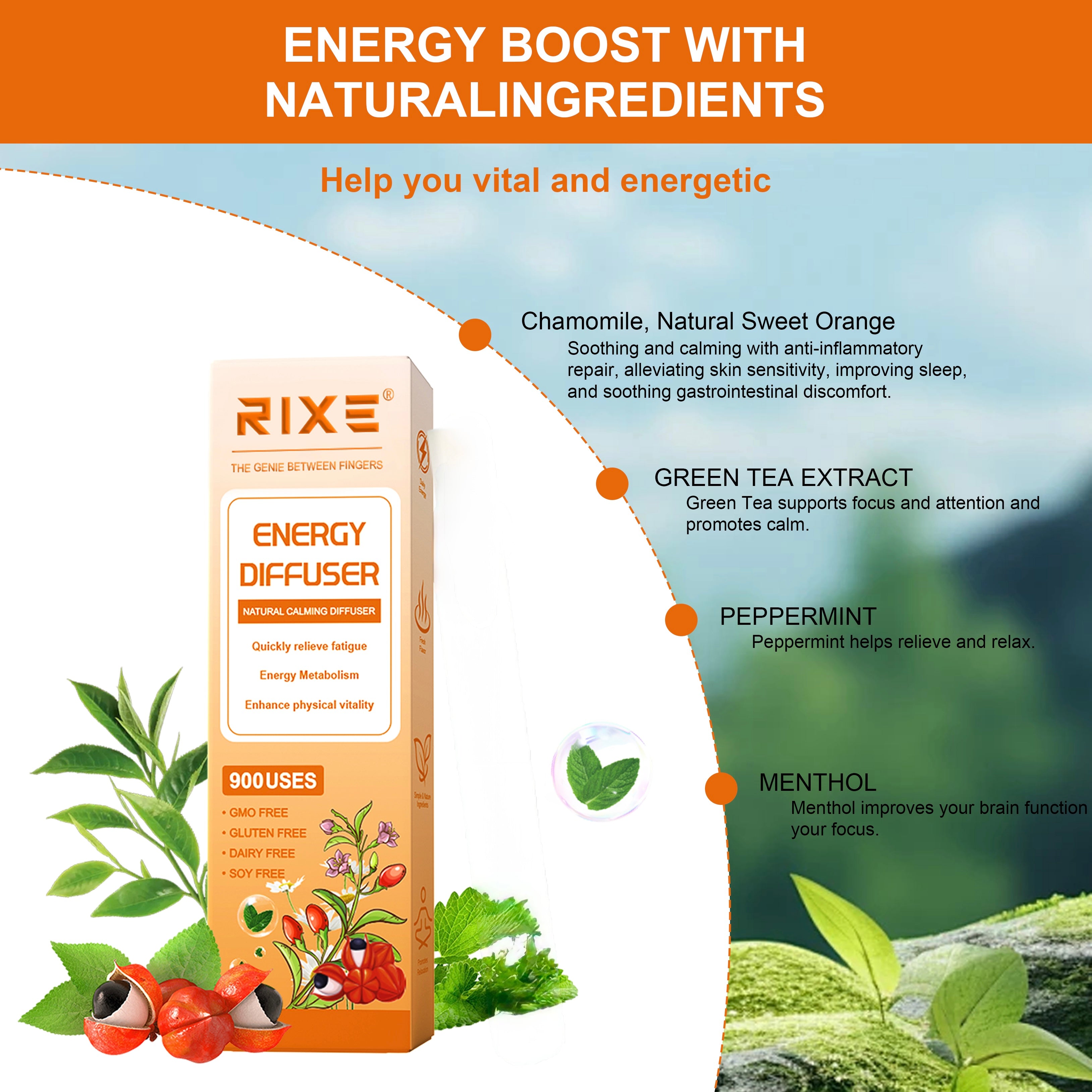 Natural Diffuser Pen,Upgraded Purifier Pens For Sleep Support,Reduced Stress Oral Freshening Breath Diffusers Set,Pocket-Sized Design,Mint Extracts Cleansing Body,Improving Breathing Air Clear Passages